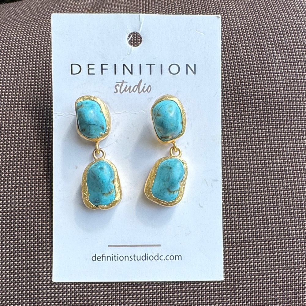 Turquoise and Gold Earrings